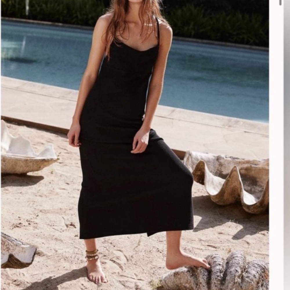 NWOT Free People Beach Moss Midi Dress - Black - L